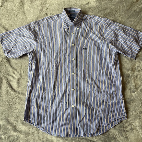 Façonnable Other - Vintage Faconnable Men's Button-Up Shirt Purple Striped M Cotton Made In USA